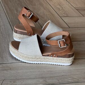 Soda Tan and Cream Espadrille Sandals